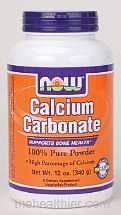 Calcium Carbonate Powder 12 oz, 100% Pure Pwd, Now Foods, Bone Health