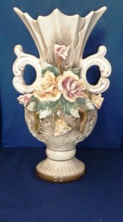 Large Capodimonte Flower Vase Antique Italy Vintage EUC