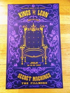 KINGS OF LEON shout out louds Secret Machines fillmore CONCERT POSTER 