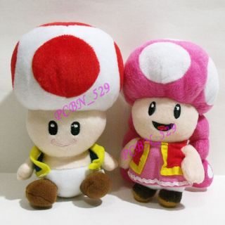 New Super Mario Brothers Plush Figure   Toad & Toadette