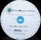 THE PETE JOLLY TRIO 8 inch Acetate UNITED RECORDING label C 149