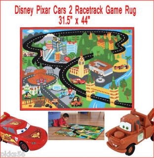   Cars 2 Interactive Racetrack Game Rug W/ McQueen Mater & Road Signs