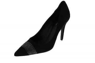 INC NEW Bold Black Suede Chain Toe Pumps Heels Shoes 10 BHFO