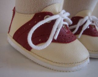 DOLL CLOTHES fit American Girl WW2 Era Wine Colored Saddle Shoes