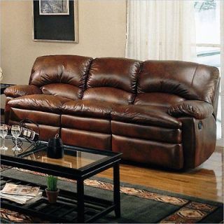 Coaster Walter Casual Dual Reclining Brown Bonded Leather Sofa