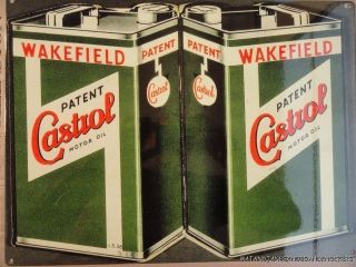 LARGE VINTAGE STYLE CASTROL OIL CAN METAL WALL SIGN