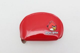 Imported Angry Birds Vinyl Zipper Coin Money Bag   RED II