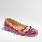 COACH~ Felix Driving Loafer/ Flats Fuchsia & Natural  Leather *9.5*