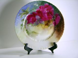 Beautiful Victoria Austria China Plate Pink Flowers Collectable Decor 
