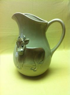 BROWN COW CERAMIC PITCHER OTAGIRI JAPAN 1981 COLLECTIBLE AND USEFUL