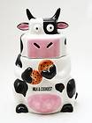 MILK AND COOKIES COW CERAMIC COOKIE JAR WORLD CUTEST KITCHEN ACCESSORY 