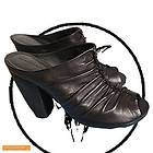 AllSaints Spitalfields Silvan Black Leather Heels sleeper shoe US 6.5 