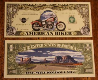 Harley Davidson American Biker Collectable Novelty Bill