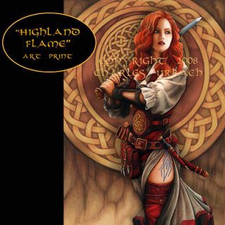 Celtic Woman Art Highlander Irish Celt Scottish Claymore Sword Costume 