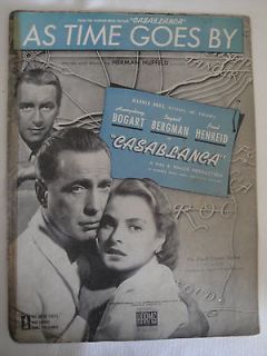 VINTAGE   Casablanca   As Time Goes By   Sheet Music   By Herman 