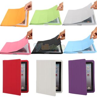 Colors Leather Case Smart Cover Magnetic Wake/Sleep for New iPad3 