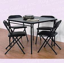Mainstays 5 Piece Card Folding Table and Chair Set, Black