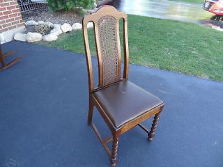 ANTIQUE MURPHY CHAIR NO.5386 WITH CANE BACK AND LEATHER SEAT