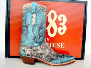 Lucchese 1883 Womens Stone Washed Buffalo Cowgirl Boots