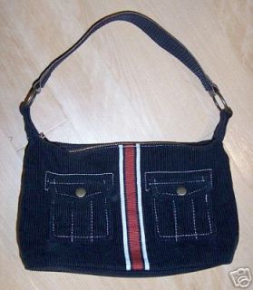 CHARLOTTE RUSSE Black Corduroy Mini Purse Handbag Tote