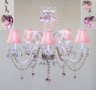 pink chandelier light in Chandeliers & Ceiling Fixtures