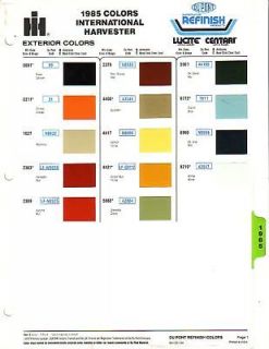 1985 INTERNATIONAL HARVESTER TRUCK AND SCOUT PAINT CHIPS