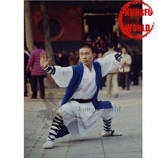   robe kung fu uniform suit Warrior robe tai chi~white and long vest