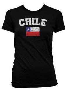 Chile Country Flag World Cup Soccer Futbol Girls Womens