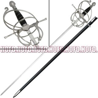 Renaissance Fencing Rapier Practice Sword Swept Hilt Steel Wire Handle