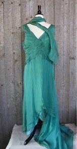 NWT Montage Mon Cheri Mother of the Bride Green Silk Formal Dress 16