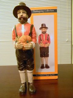 Thanksgiving Collection Hand Painted Pilgrim Figurine 11 1/2 Inches