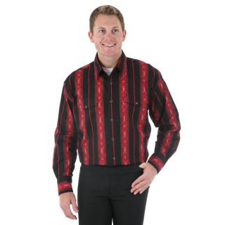 WRANGLER Mens   Red Black   AZTEC CHECOTAH Shirt  M  LTD ED NWT  Pearl 