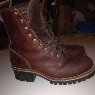 Chippewa Steel Toe Logger Work Boots   Leather. Mens 10.5   Vibram 