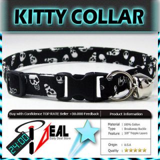 Safety CAT KITTEN Breakaway Collar SANT MINI SKULLS