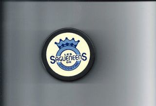 QJHL/LHMQ QUEBEC JR CHICOUTIMI OFFICAL HOCKEY OLD PUCK RARE I SHIP 