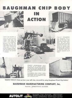 1959 Baughman Mack International Truck Chipper Brochure
