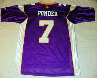 Christian Ponder #7 Purple Jersey Adult Reebok NFL Minnesota Vikings
