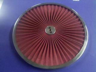 14 Super Flow Breather Air Filter TOP ONLY Chrome New! Washable Red