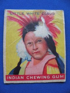 VINTAGE GOUDEY INDIAN CHEWING GUM TRADING CARD Little White Cloud 