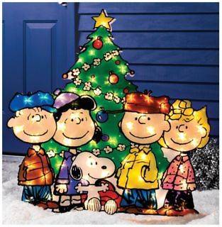 Peanut Series Charlie Brown Gang Christmas Tree Lighted Yard Display