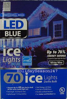   Ice icicle Blue Color Dome Bulb Light Set Christmas Holiday String New