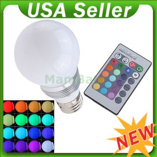   16 Color RGB LED Flash Bulb Change Lamp Light Remote Control Christmas