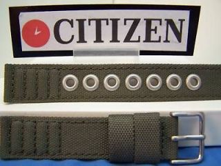 Citizen watch band military style 18mm khaki fabric