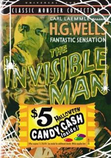 The Invisible Man DVD, 2009, 5 Halloween Candy Cash Offer