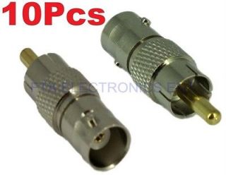 10Pcs BNC Female to RCA Male Coax Connector Adapter Plug Cable CCTV 
