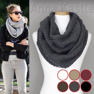   New Womens Double Wrap Circle Ring Chunky Knit Infinity Scarf