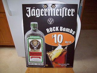 jagermeister, sign, rare, rock bombs, bar, rotr, drink, thick, htf 