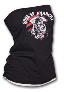 AUTHENTIC SONS OF ANARCHY RED REAPER TUBE TOP GIRLS JUNIORS SOA BIKER 