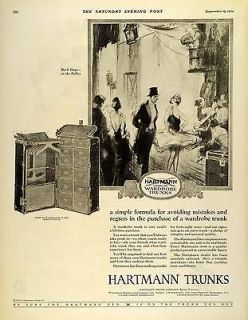 1925 Ad Backstage Follies Hartmann Wardrobe Trunks Luggage Suitcase 
