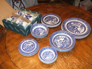 Johnson Bros. Blue Willow Dishes: Plates, Bowls, Mugs, Saucers, Salad 